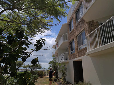 window cleaning outside 2nd floor