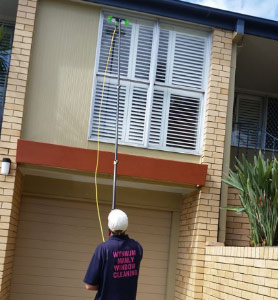 window cleaning outside 2nd floor