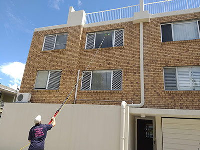 window cleaning outside 3rd floor